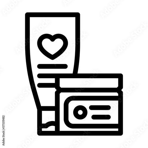 body cream cosmetic line icon vector illustration
