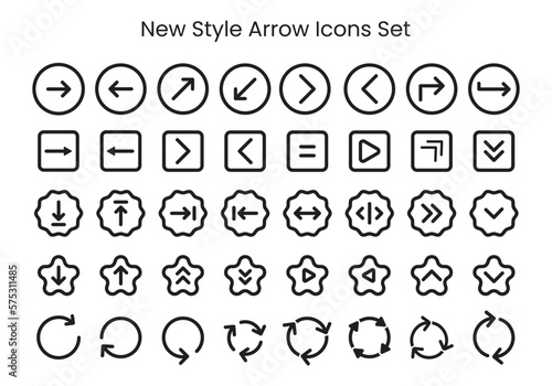 arrow icon vector set with black and white color, left arrow, right arrow, up arrow, down, curved 