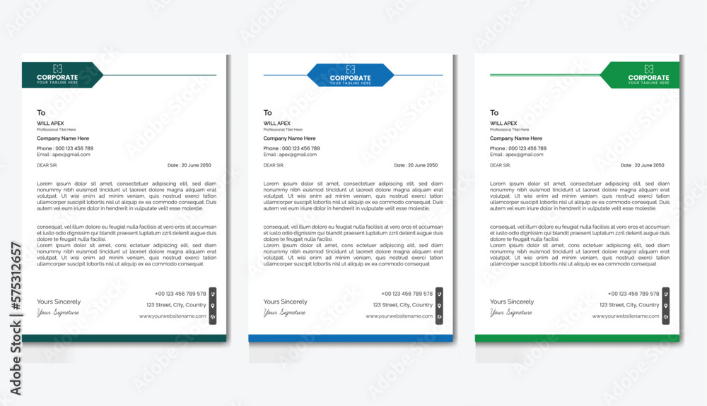 Professional Letterhead Template Design