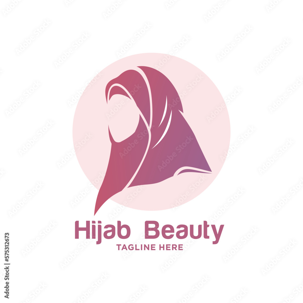 Women hijab beauty vector logo template Women hijab beauty vector logo template