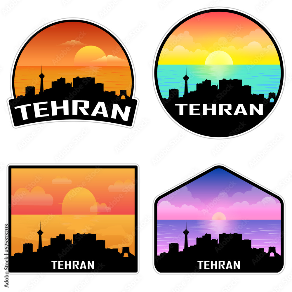 Tehran Iran Skyline Silhouette Retro Vintage Sunset Tehran Lover Travel ...