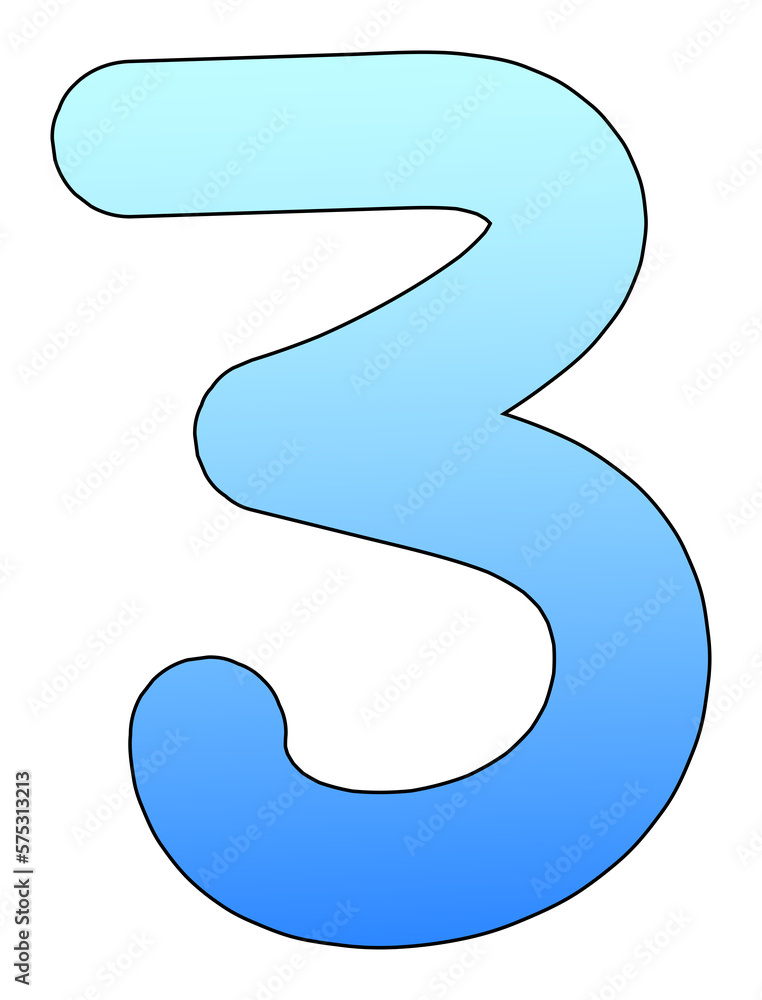 cute gradient blue hands draw number lettering decoration cute gradient blue hands draw number lettering decoration