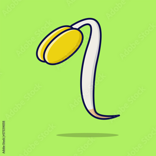 Bean sprouts vector icon illustration. Vegetable icon concept isolated. Flat design