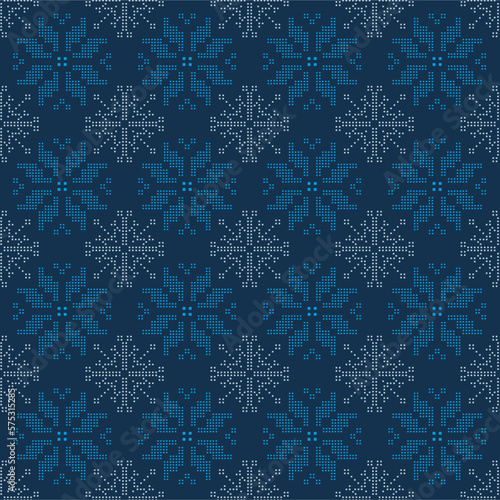 The Christmas Knit pattern of Snowflakes in a seamless vector repeat pattern in blue and Navy color is preferable for most surface manipulations.