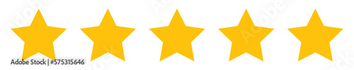 Fotografia Five stars customer product rating review flat icon for apps and websites
