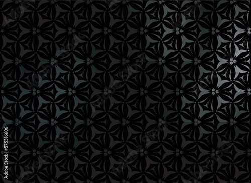 black gradient background with floral ornament