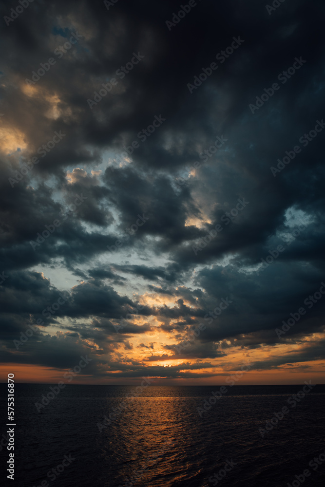 sea and sky at sunset with clouds boat trip nature