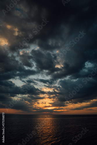sea and sky at sunset with clouds boat trip nature © dmitriisimakov