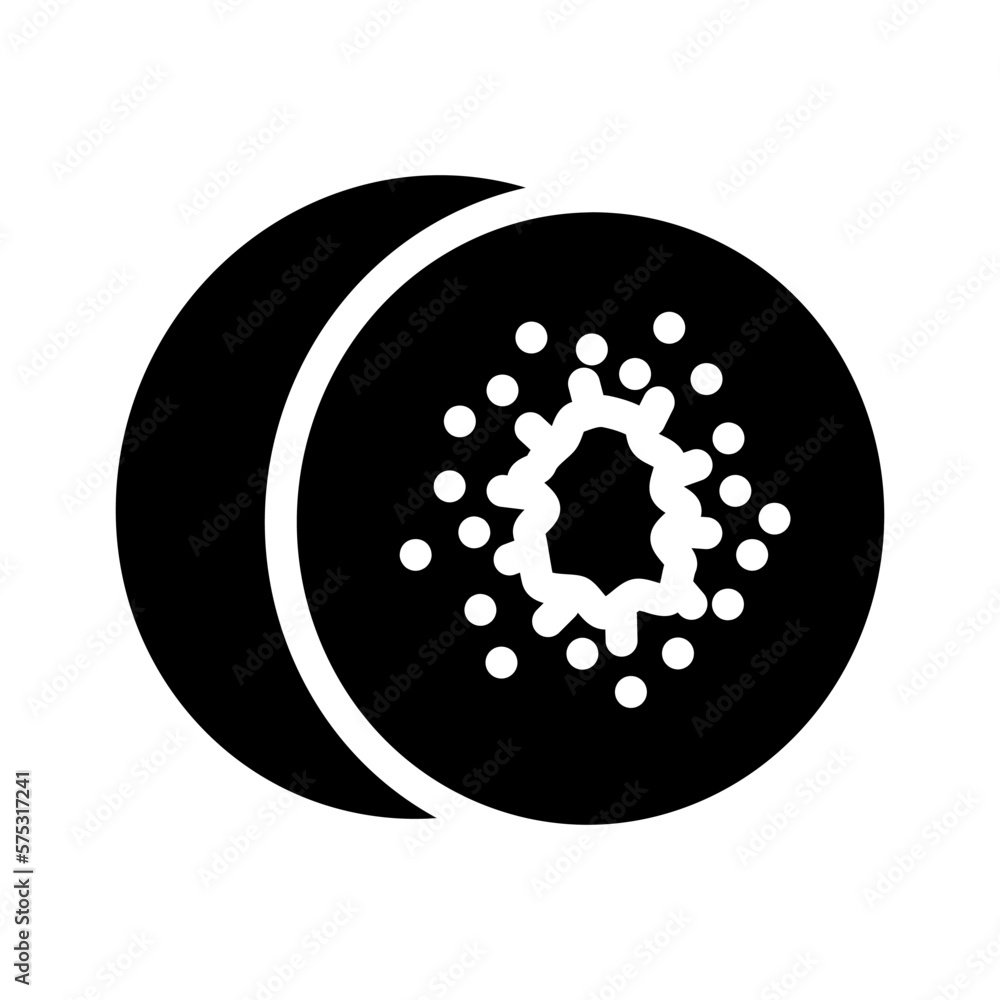 slice kiwi fruit glyph icon vector illustration slice kiwi fruit glyph icon vector illustration