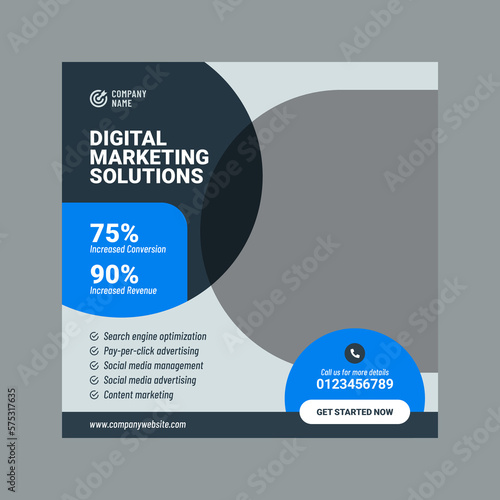 Digital marketing services or agency social media post design template