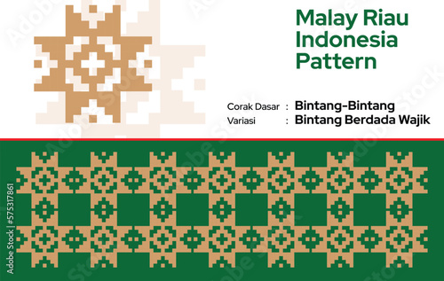 Pattern Malay Riau Batik Songket Tenun, Weaving Motif Corak dan ragi Bintang Bertanda Wajik Melayu