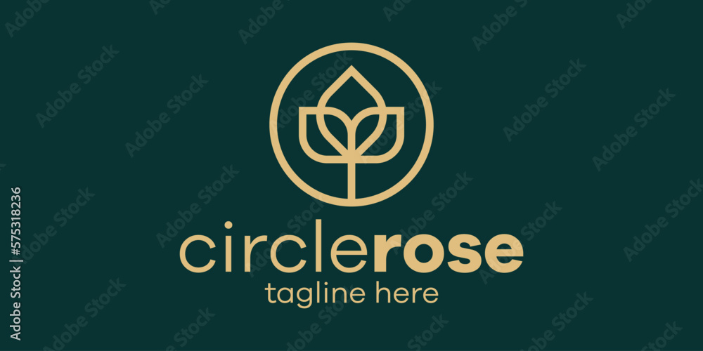 logo design rose line circle illustration logo design rose line circle illustration