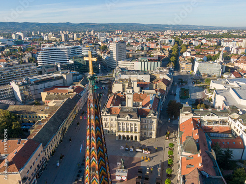 Above central square in Novi Sad, Serbia