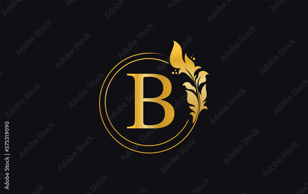 Golden leaf and circle logo design. Golden beauty and business symbol and alphabets design Golden leaf and circle logo design. Golden beauty and business symbol and alphabets design