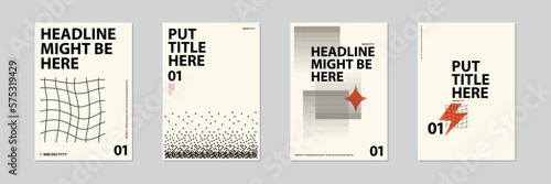 film or events poster layout design set, Abstract shape element graphic gradient circle shape on cover book or magazine cover. Minimal indie edgy brochure modern flyers template, a5 a4 a3 a6 size 