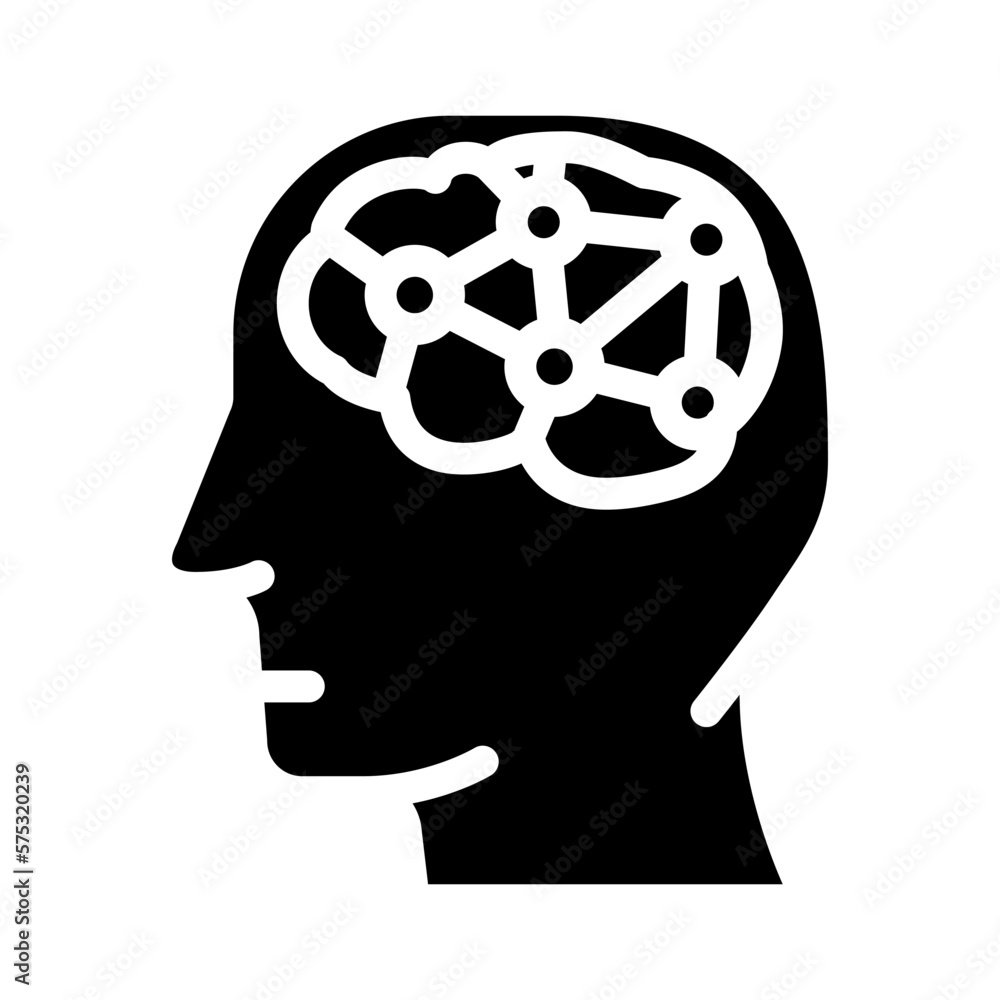intelligence brain glyph icon vector illustration intelligence brain glyph icon vector illustration