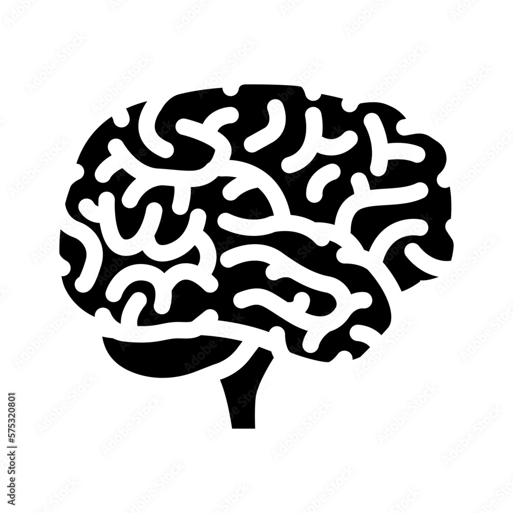 brain human glyph icon vector illustration brain human glyph icon vector illustration