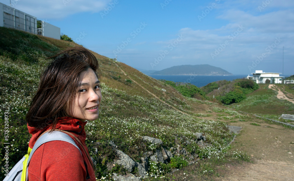 Girl visit the rural sense, the Cape D’Aguilar Peninsula in Hong Kong Girl visit the rural sense, the Cape D’Aguilar Peninsula in Hong Kong