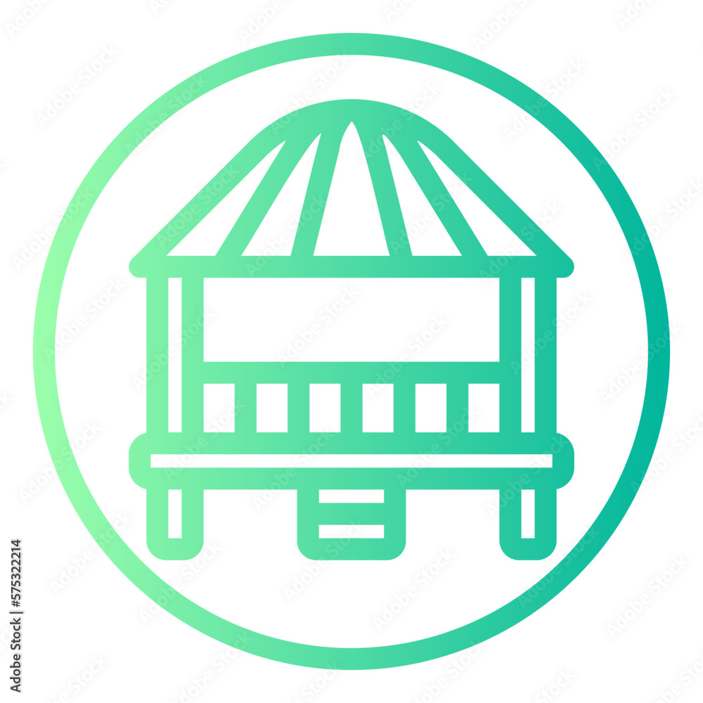 Obraz premium beach hut gradient icon
