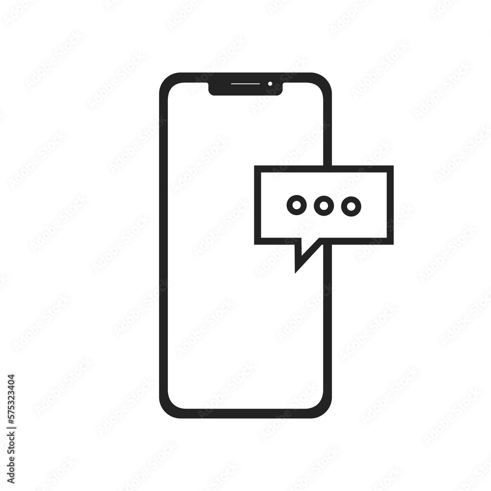 Smartphone Message Pop Up Icon Vector Illustration Smartphone Message Pop Up Icon Vector Illustration