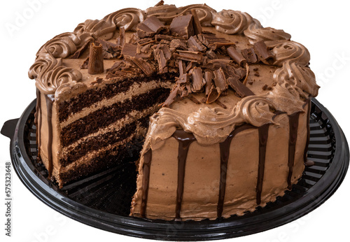 chocolate cake isolated on white