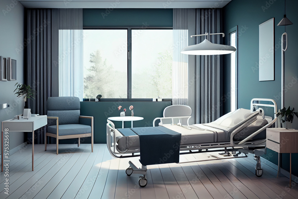 Modern Hospital interior with lamps and ultra modern devices, technology in modern clinic