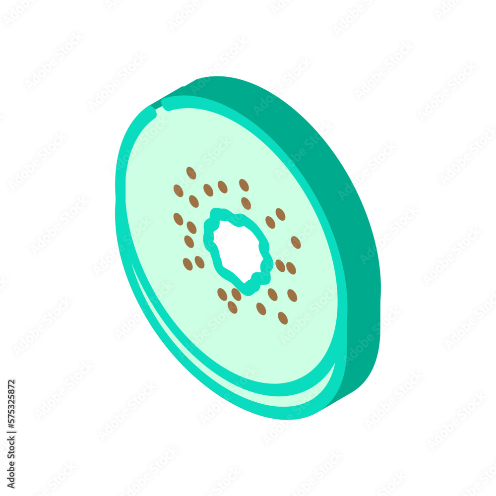 slice fruit kiwi isometric icon vector illustration slice fruit kiwi isometric icon vector illustration