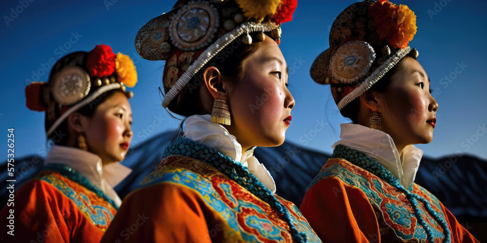 Colorful Khuumii Throat Singing Performance In Traditional Mongolian