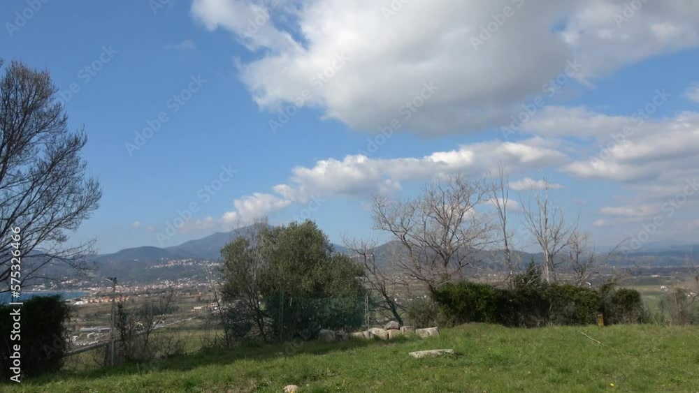 The landscape seen from an ancient Greco-Roman city in the province of Salerno, Campania state, Italy. The landscape seen from an ancient Greco-Roman city in the province of Salerno, Campania state, Italy.