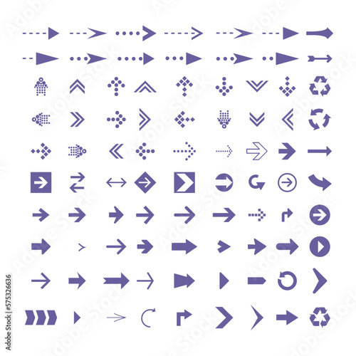 Arrows set infographic, doodle and line, Arrows element icon collection.