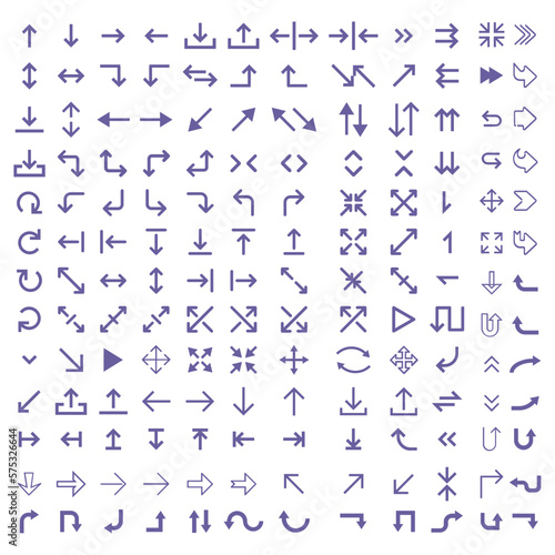 Arrows set infographic, doodle and line, Arrows element icon collection.