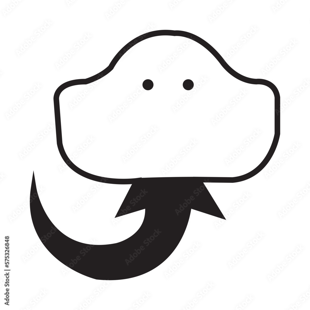 Solid Line STINGRAY design vector icon Solid Line STINGRAY design vector icon