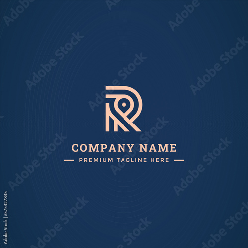 Geometric R Logo with Pin Symbol (ID: 575327835)