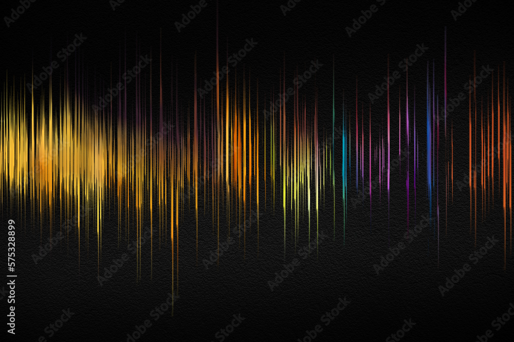 Sound wave with spectral colours. Abstract image of musical equalizer. Colorful equalizer