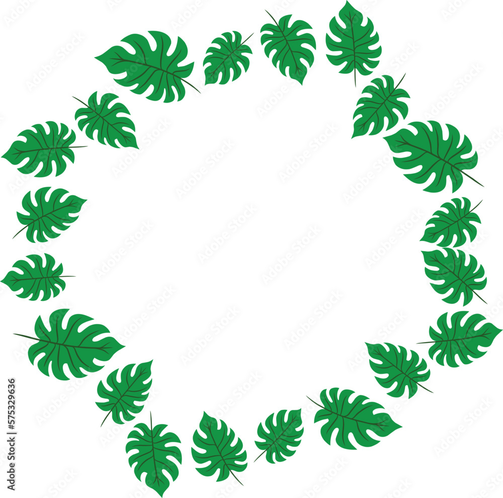 monstera leaf decoration illustration