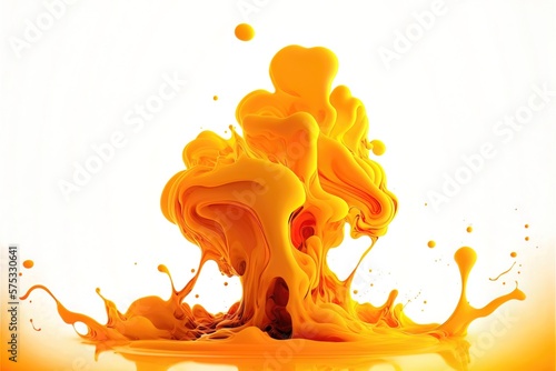 abstract orange color oil texture banner for acrylic art generative ai