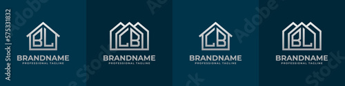 Letter BL and LB Home Logo Set. Suitable for any business related to house, real estate, construction, interior with BL or LB initials.