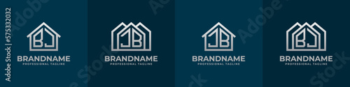 Letter BJ and JB Home Logo Set. Suitable for any business related to house, real estate, construction, interior with BJ or JB initials.