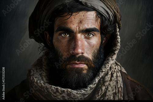 Taliban soldier portrait, generative ai photo