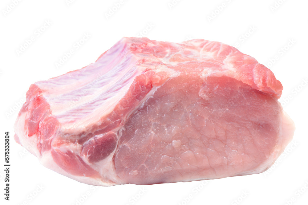 Raw pork meat isolated on white Raw pork meat isolated on white