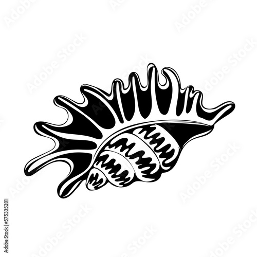 Silhouette of seashell . Shellfish. Marine dwellers. Concept of sea and ocean life. Vector illustration