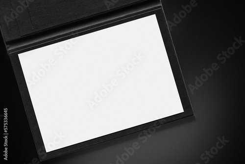 Certificate and degree mockup isolated. on black background