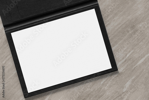 Certificate and degree mockup isolated. on wooden background
