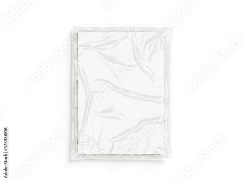 Transparent wrinkled mockup for magazine on the white background