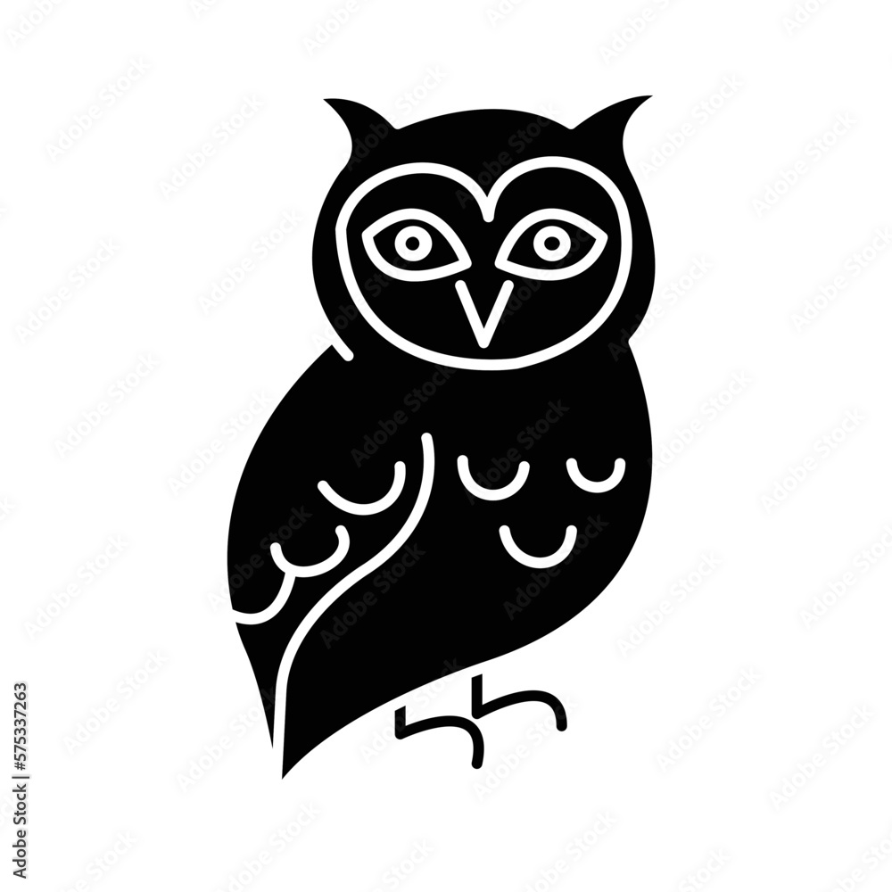 Solid OWL design vector icon Solid OWL design vector icon