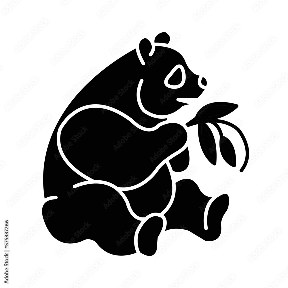 Fototapeta premium Solid PANDA design vector icon