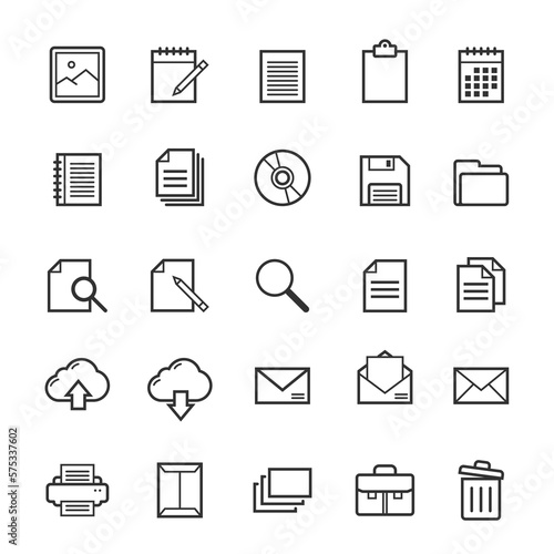 Set of Outline stroke document icon