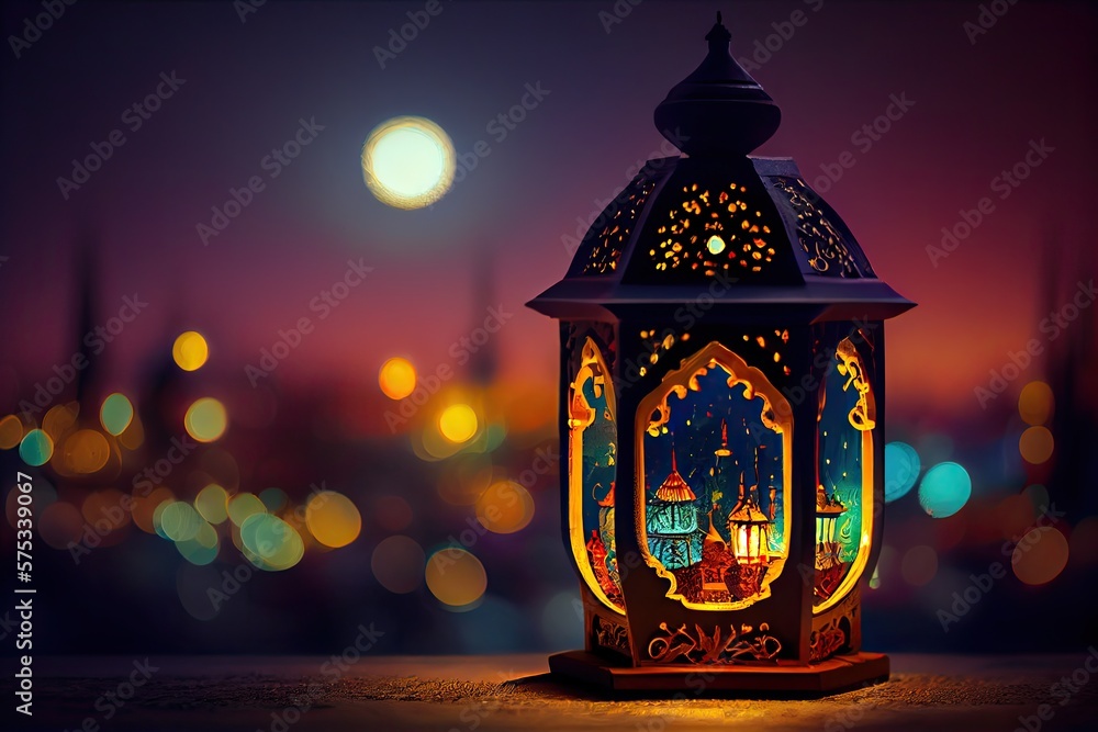lamp in the night Generative Ai lamp in the night Generative Ai