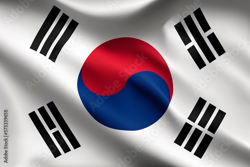 Korea flag waving, korean flag on the wind