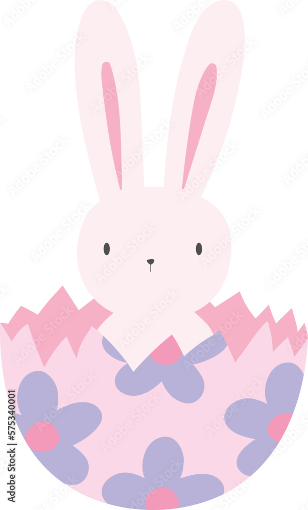 Fototapeta premium Cute Easter Bunny Hatching